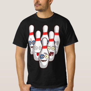 Beat Up Bowling Pins   Cute Duckpins Playing Tee G