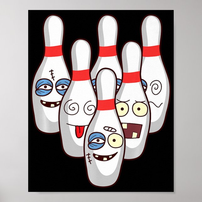 Beat Up Bowling Pins   Cute Duckpins Playing Tee G Poster (Front)
