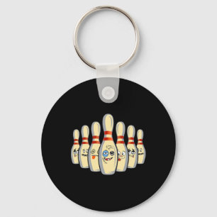 Beat Up Bowling Pins Shirt Funny Bowling League Key Ring