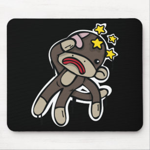 Beat up SOCK MONKEY Mouse Pad