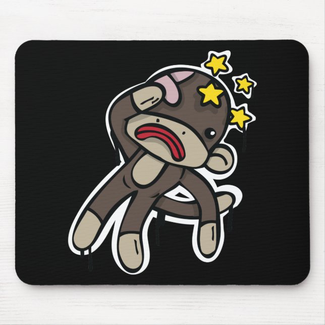 Beat up SOCK MONKEY Mouse Pad (Front)