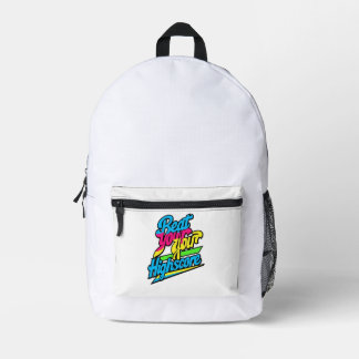 Beat Your High score Printed Backpack