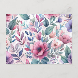 Beatiful colourful flower seamless pattern holiday postcard