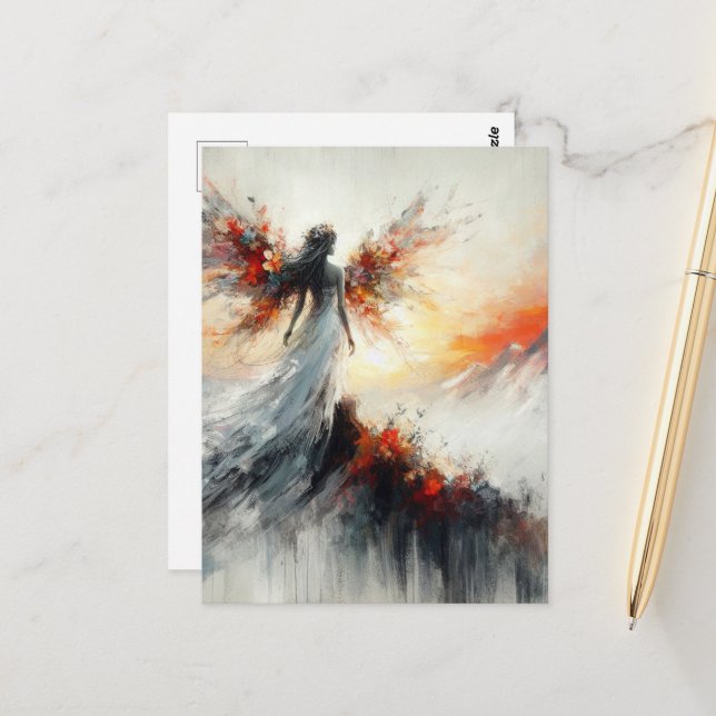 Beatiful Fairy on the mountain fantasy Postcard (Front/Back In Situ)