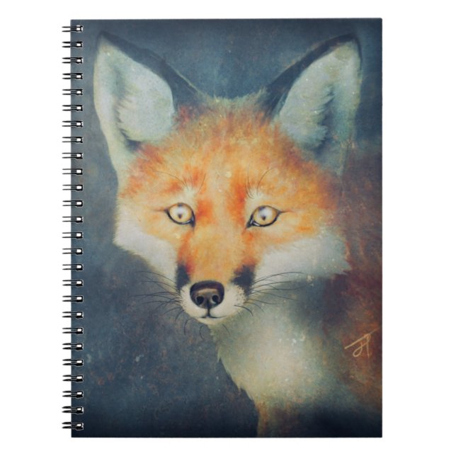 Beatiful Fox Art spiral bound Notebook (Front)