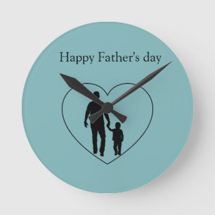 Beatiful Happy Father's day Round Clock