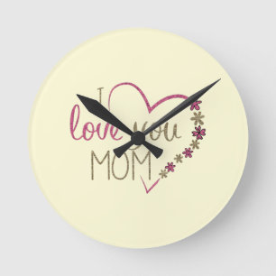 Beatiful Mother's day Round Clock