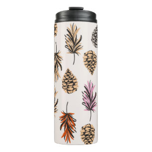Beatiful vintage Seamless colour autumn elements o Thermal Tumbler