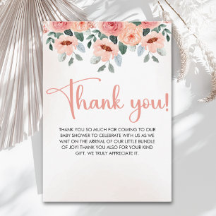 Beatiful Water Color Flowers Garden Thank You Card