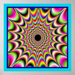 Beating Black Centre Beaming Colours Poster