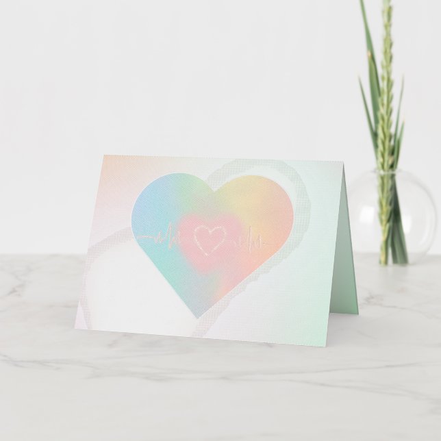 Beating Heart , Colour: Silver, M Foil Greeting Card (Front)