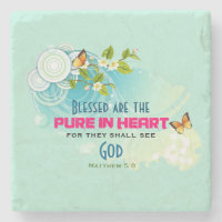 Beatitude Quote with Butterflies and Blossoms
