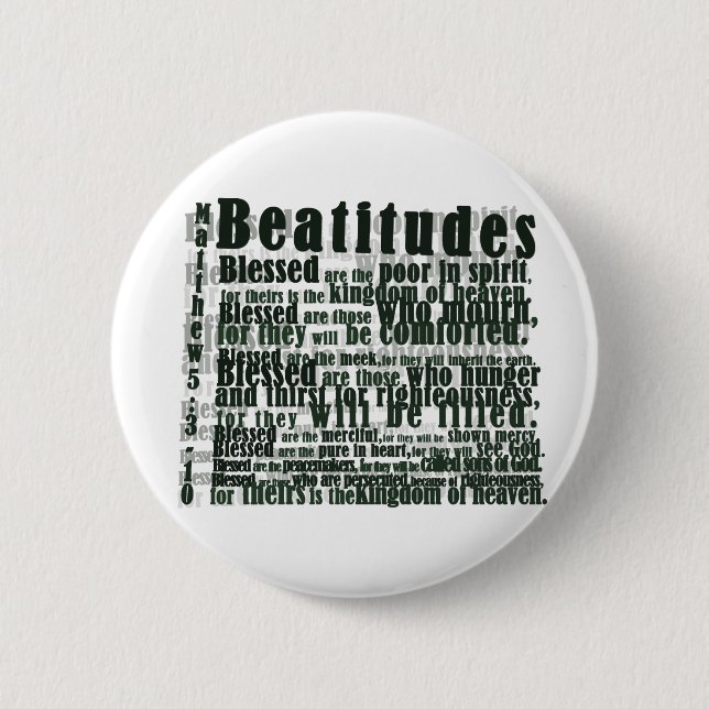 BEATITUDES 6 CM ROUND BADGE (Front)