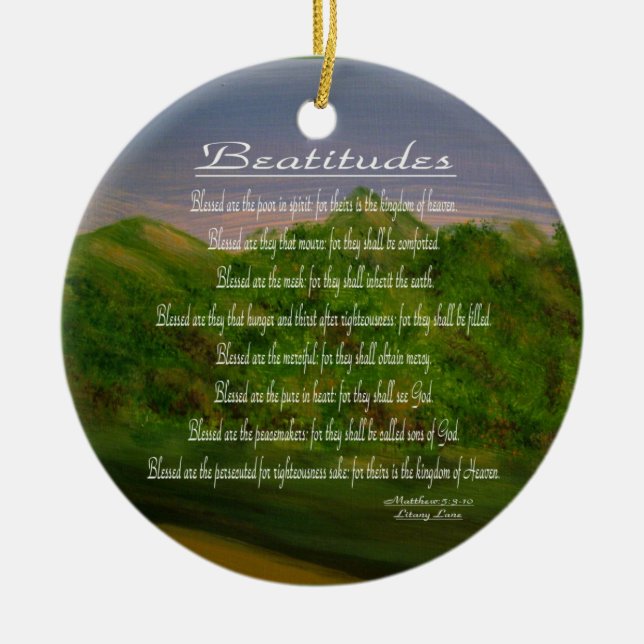 Beatitudes Ceramic Ornament (Front)