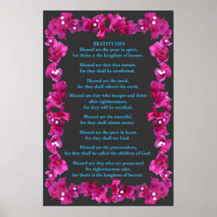 Beatitudes in a Bougainvillea Frame Poster
