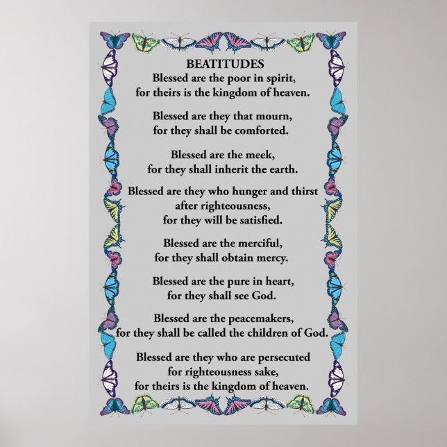 Beatitudes in a Butterfly Frame Poster (Front)