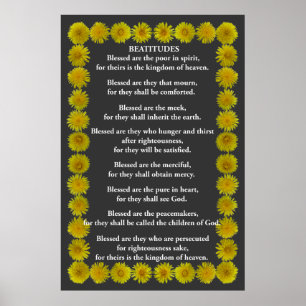 Beatitudes in an Dandelion Frame Poster
