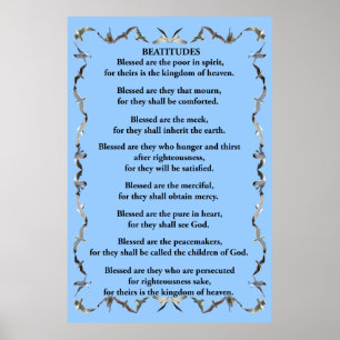 Beatitudes in Flying Seagull Border Poster