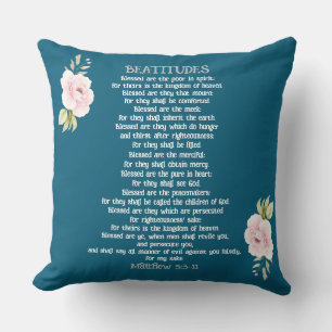 Beatitudes & Olive Branches Matthew 5:3-11 Throw P Cushion