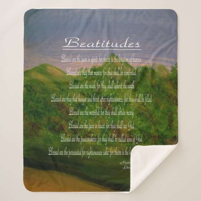 Beatitudes Sherpa Blanket (Front)