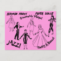 Beatnik Party Paper Dolls - Greenwich Village Gals