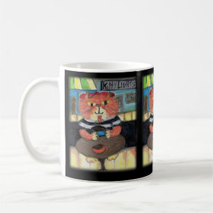 Beatnik Poet Kitty Coffeehouse Folk Art Fun Coffee Mug
