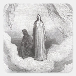 Beatrice looks up to God in Paradise Square Sticker