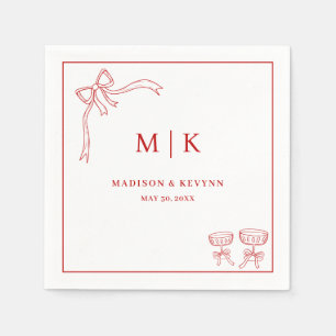 Beatrice Ribbon Red Wedding Napkin