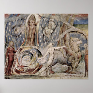 Beatrice speaks with Dante by William Blake Poster
