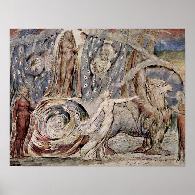 Beatrice speaks with Dante by William Blake Poster (Front)