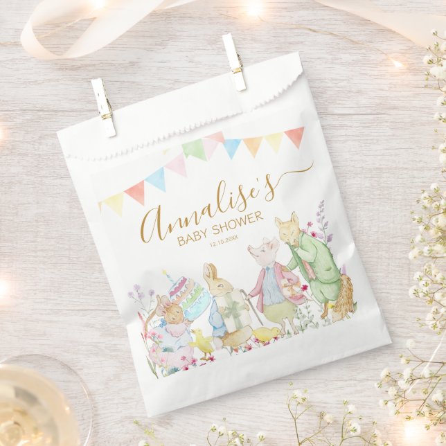 Beatrix Peter the Rabbit Woodland Baby Shower Favour Bag (Clipped)