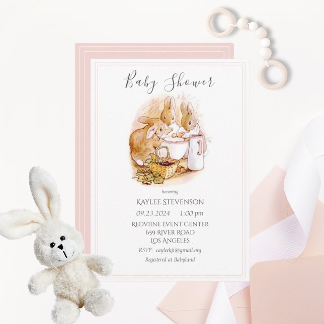 Beatrix Potter Baby Girl Shower Invitation (Creator Uploaded)