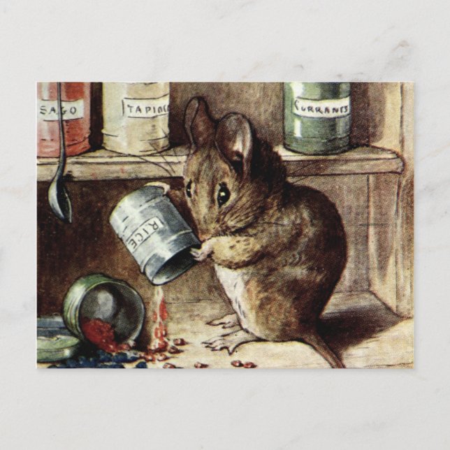 Beatrix Potter Bad Mice Spilling Rice Postcard (Front)