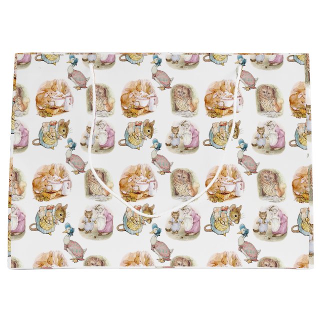 Beatrix Potter  Bunny Mouse Puddle Duck Squirrel Large Gift Bag (Front)