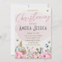 Beatrix Potter Christening Invitation