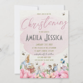 Beatrix Potter Christening Invitation