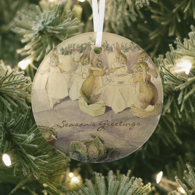 Beatrix Potter Christmas Holiday Glass Tree Decoration (Insitu)