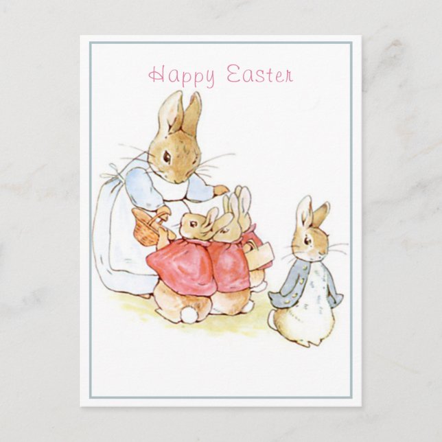 Beatrix Potter Happy Easter Postcard (Front)
