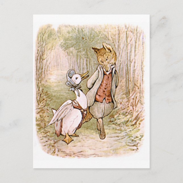 Beatrix Potter, Jemima Puddle Duck, Mr. Tod Postcard (Front)