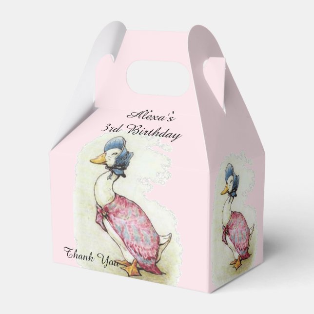 Beatrix Potter, Jemima Puddle Duck, Personalised Favour Box (Back Side)