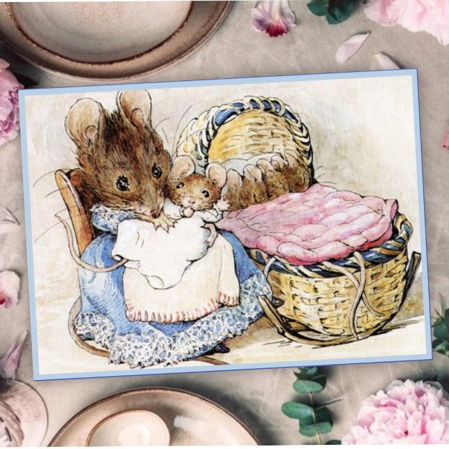 Beatrix Potter Mother and Baby Mice Note Card (Creator Uploaded)