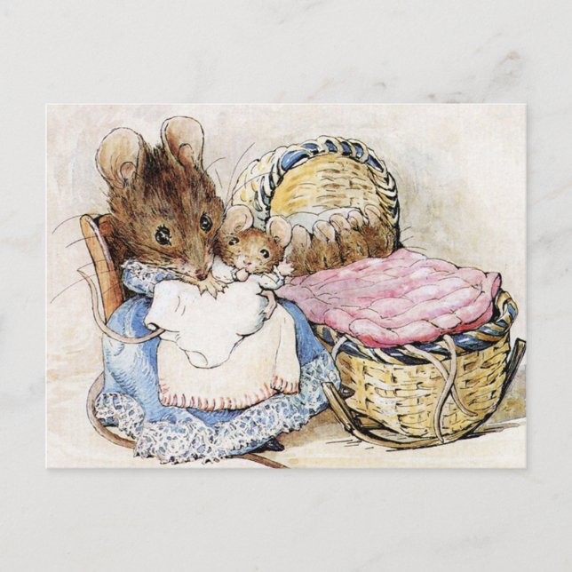 Beatrix Potter Mother and Baby Mice Postcard (Front)