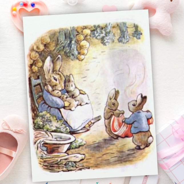 Beatrix Potter Mummy and Twins from Benjamin Bunny Postcard (Creator Uploaded)