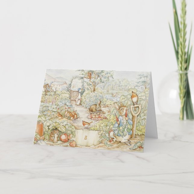 Beatrix Potter Peter and Friends in the Garden Note Card (Front)