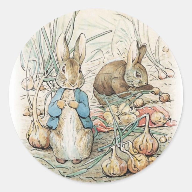 Beatrix Potter Peter Rabbit And Benjamin Bunny Classic Round Sticker (Front)
