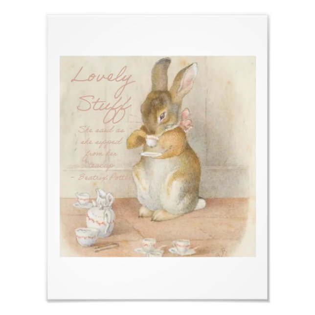 Beatrix Potter Peter Rabbit Bunny's Tea Party Photo Print (Front)