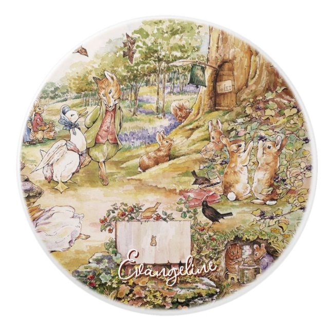 Beatrix Potter Peter the Rabbit and Friends Ceramic Knob (Front)