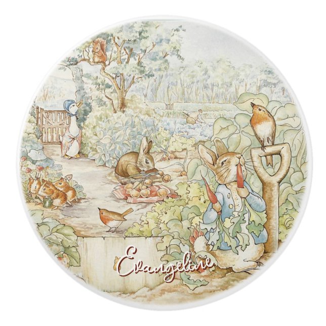 Beatrix Potter Peter the Rabbit and Friends Ceramic Knob (Front)