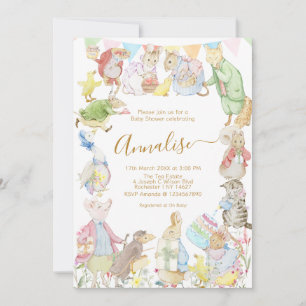 Beatrix Potter Peter the Rabbit Gender Baby Shower Invitation
