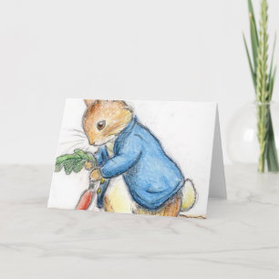 Beatrix Potter Rabbit Carrot Card
